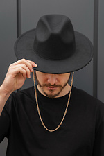 Herren-Fedora-Hut mit Kette, Schwarz Without 8056430 Foto №2