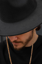Herren-Fedora-Hut mit Kette, Schwarz Without 8056430 Foto №3
