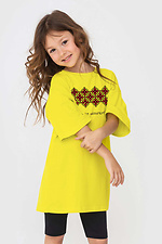Детская желтая футболка oversize с принтом "Вышиванка" Garne 9000430 фото №1