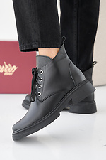 Women's spring-autumn black leather boots  2505431 photo №1