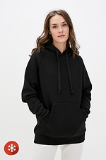 Black brushed cotton sweatshirt with hood Garne 3039431 photo №1