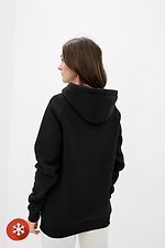 Black brushed cotton sweatshirt with hood Garne 3039431 photo №3