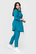 Жіночий лляний костюм FEKLA: подовжена сорочка з поясом та розрізами, штани високої посадки Garne 3040431 фото №2