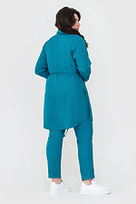 Жіночий лляний костюм FEKLA: подовжена сорочка з поясом та розрізами, штани високої посадки Garne 3040431 фото №4