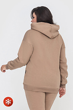 Insulated kangaroo jacket with a beige hood Garne 3041431 photo №4