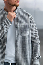 Striped shirt for men Casual Gray stripes Teamv 8034431 photo №5