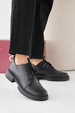 Women's spring-autumn black leather shoes  2505432 photo №1
