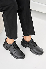 Women's spring-autumn black leather shoes  2505432 photo №2