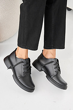 Women's spring-autumn black leather shoes  2505432 photo №3