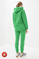 Теплий спортивний костюм із трикотажу з начісом зеленого кольору Garne 3039432 фото №2