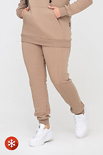 Утепленные штаны на манжетах бежевого цвета Garne 3041432 фото №3