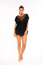Kurze schwarze Strandtunika mit transparentem Ausschnitt Marko 4024432 Foto №3