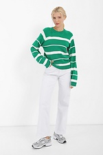 Green striped knitted jumper.  4038432 photo №2