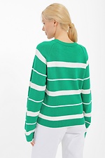 Green striped knitted jumper.  4038432 photo №3