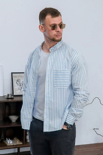 Men's striped shirt Casual Blue stripes Teamv 8034432 photo №2