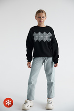 Children's sweatshirt with "Vyshyvanka" print in black Garne 9000432 photo №2