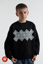 Kinder-Sweatshirt mit „Vyshyvanka“-Aufdruck in Schwarz Garne 9000432 Foto №4