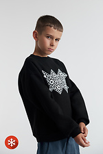 Children's sweatshirt with "Vyshyvanka" print in black Garne 9000432 photo №5
