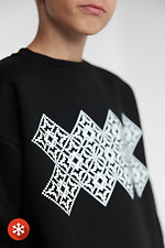 Children's sweatshirt with "Vyshyvanka" print in black Garne 9000432 photo №7