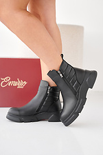 Black winter leather women's boots  2505433 photo №2