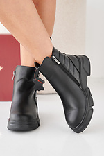 Black winter leather women's boots 2505433 photo №3