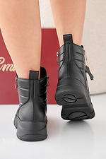Black winter leather women's boots 2505433 photo №4