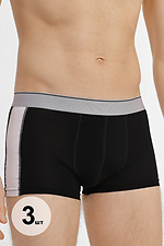 Set: three pairs of men's cotton boxer shorts with wide elastic band STWR 4009433 photo №1