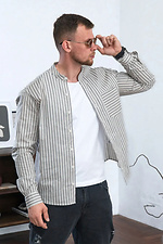 Striped shirt for men Casual Black striped Casual Teamv 8034433 photo №2