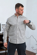 Striped shirt for men Casual Black striped Casual Teamv 8034433 photo №3