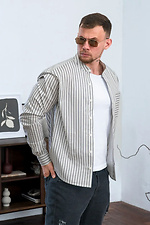 Gestreiftes Hemd für Männer Casual Schwarz gestreift Casual Teamv 8034433 Foto №4