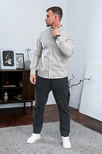 Gestreiftes Hemd für Männer Casual Schwarz gestreift Casual Teamv 8034433 Foto №7