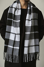 Men's Black Check Scarf Without 8049433 photo №4