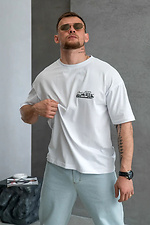 Men's oversized cotton T-shirt with Porsche print White Teamv 8034434 photo №1
