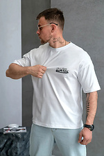 Herren-T-Shirt aus Baumwolle in Übergröße mit Porsche-Aufdruck Weiß Teamv 8034434 Foto №4