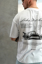 Men's oversized cotton T-shirt with Porsche print White Teamv 8034434 photo №5