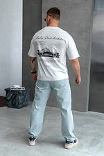 Herren-T-Shirt aus Baumwolle in Übergröße mit Porsche-Aufdruck Weiß Teamv 8034434 Foto №6