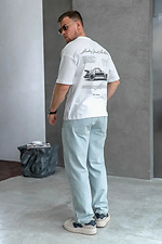 Men's oversized cotton T-shirt with Porsche print White Teamv 8034434 photo №7