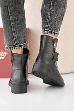 Schwarze Damen-Winterstiefel aus Leder 2505435 Foto №7