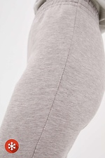 Knitted sweatpants PART on fleece with cuffs Garne 3037435 photo №4