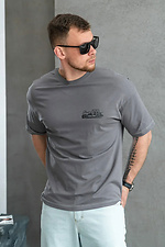 Men's oversized cotton T-shirt with Porsche print Gray Teamv 8034435 photo №3
