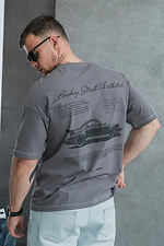 Men's oversized cotton T-shirt with Porsche print Gray Teamv 8034435 photo №5