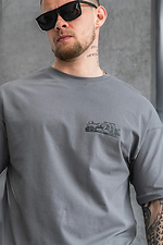 Men's oversized cotton T-shirt with Porsche print Gray Teamv 8034435 photo №6
