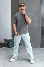 Men's oversized cotton T-shirt with Porsche print Gray Teamv 8034435 photo №7