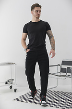 Чоловічі джинси Regular Fit чорного кольору Without 8049435 фото №2