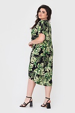 Асимметричное штапельное платье AVALINA с короткими рукавами в тропический принт Garne 3040436 фото №3