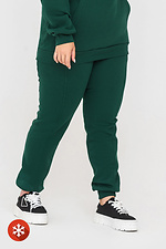 Утеплені штани на манжетах зеленого кольору. Garne 3041436 фото №3