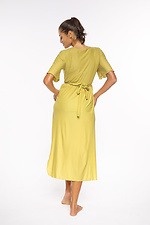 Long beach tunic on the smell of light green color with slits Marko 4024436 photo №3
