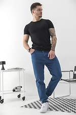 Мужские джинсы Regular Fit Karma голубого цвета Without 8049436 фото №4