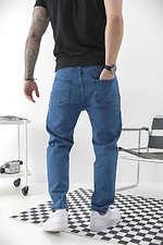 Мужские джинсы Regular Fit Karma голубого цвета Without 8049436 фото №8
