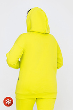 Утеплена кофта-кенгуру з каптуром жовтого кольору Garne 3041437 фото №4